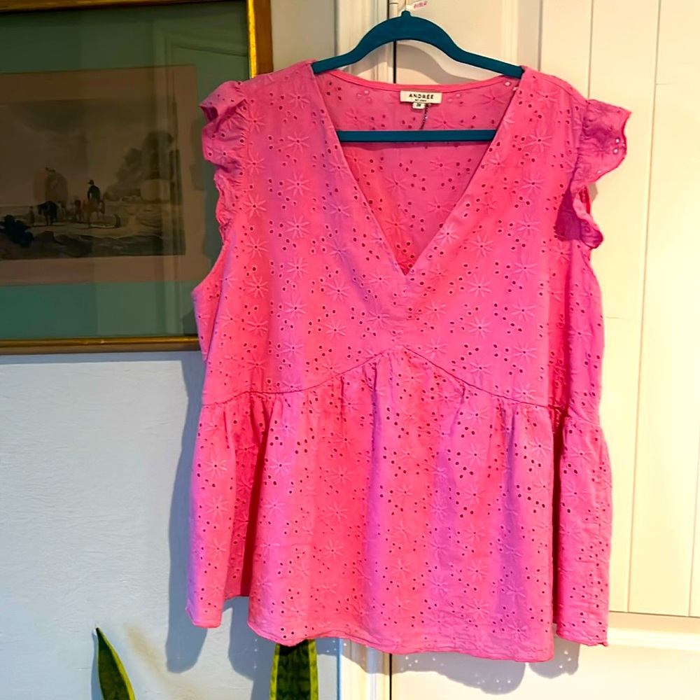 Andree by UNIT pink top size 3X